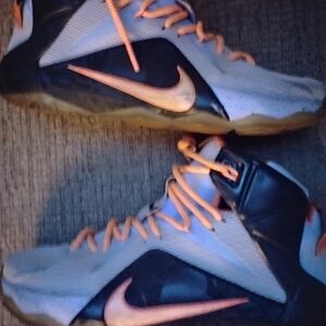 Nike LeBron Black and Orange High-Top Sneakers